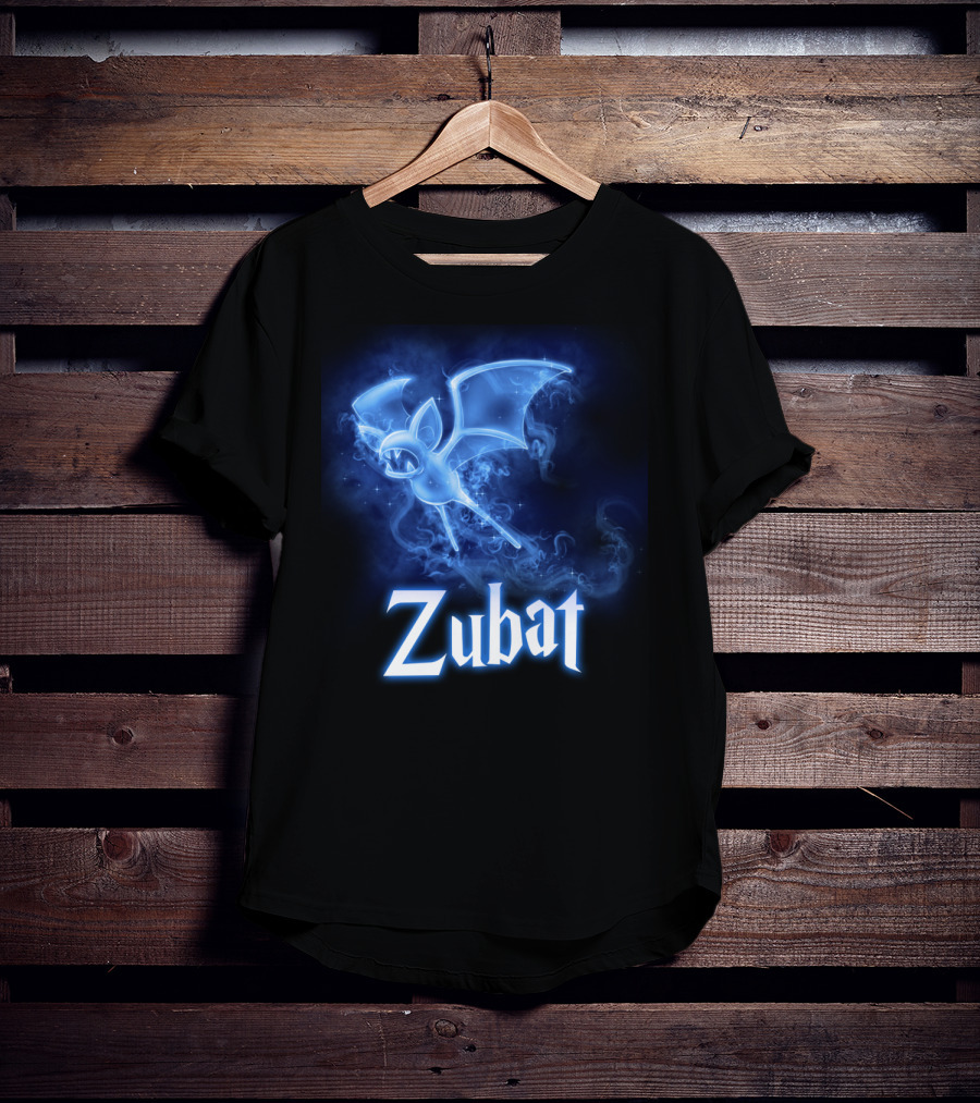Zubat Pokemon Patronus Glowing Blue Mystical Bat T-Shirt
