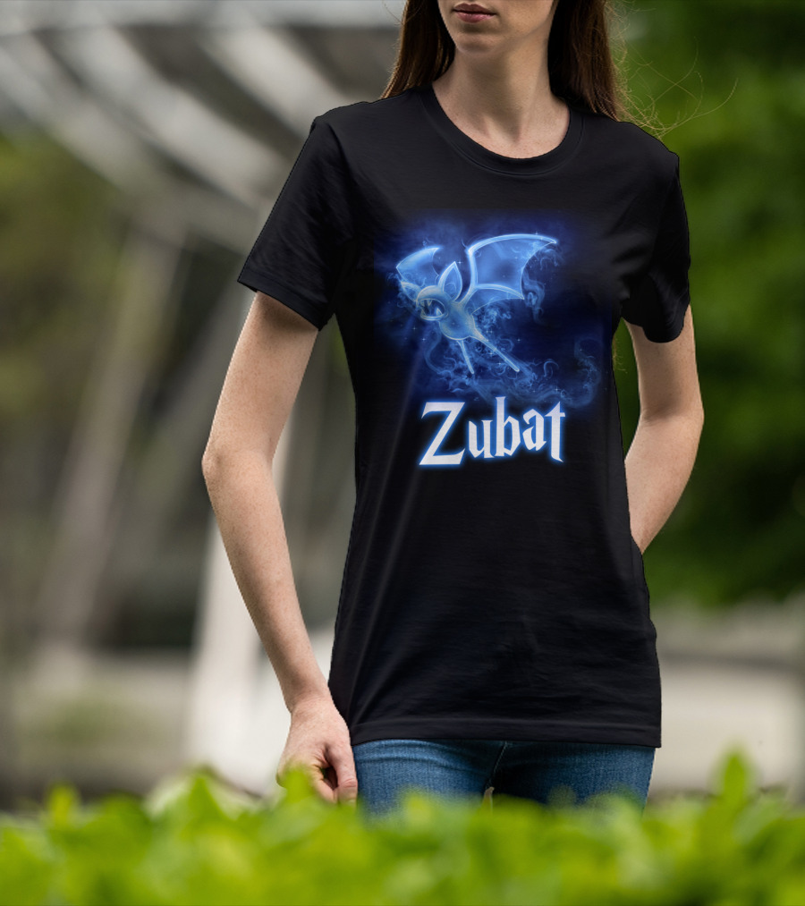 Zubat Pokemon Patronus Glowing Blue Mystical Bat T-Shirt