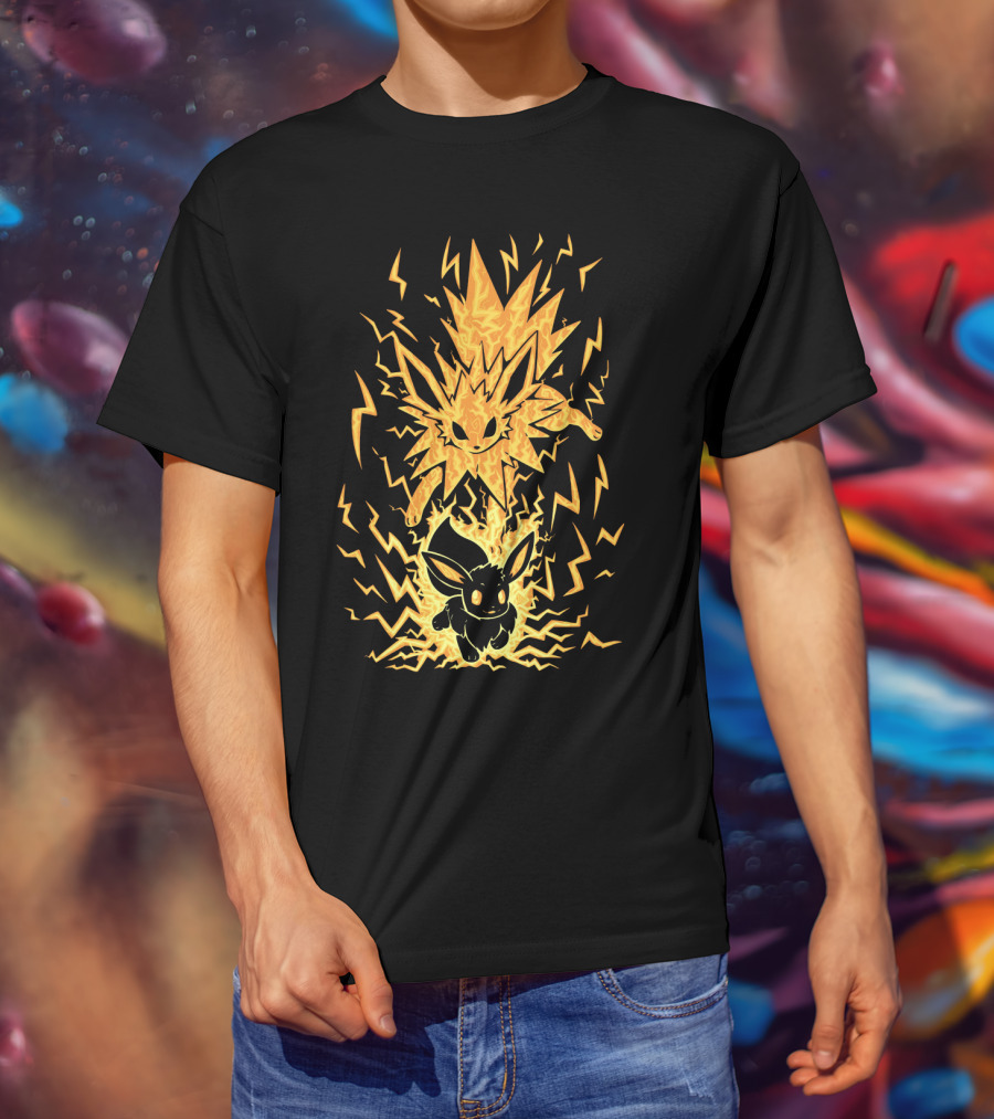 Evolution Pokemon Jolteon Electric Eevee Transformation T-Shirt