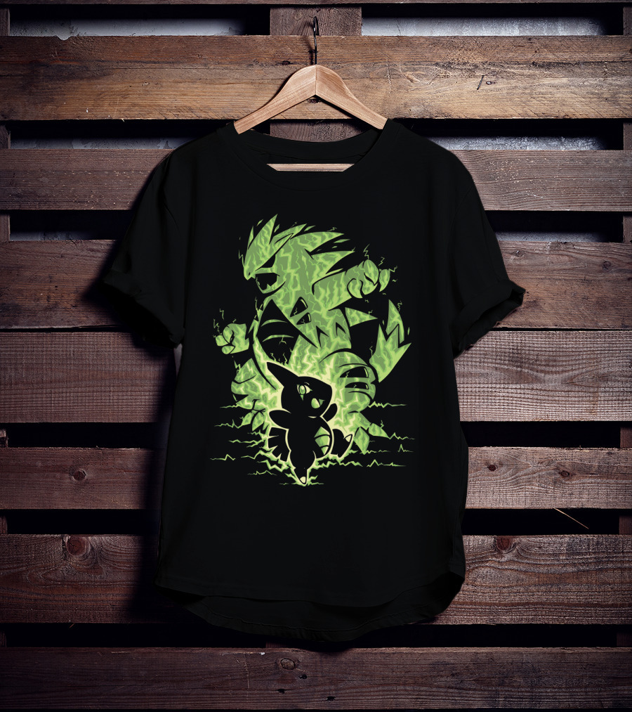 Evolution Pokemon Tyranitar Larvitar Electric Transformation T-Shirt
