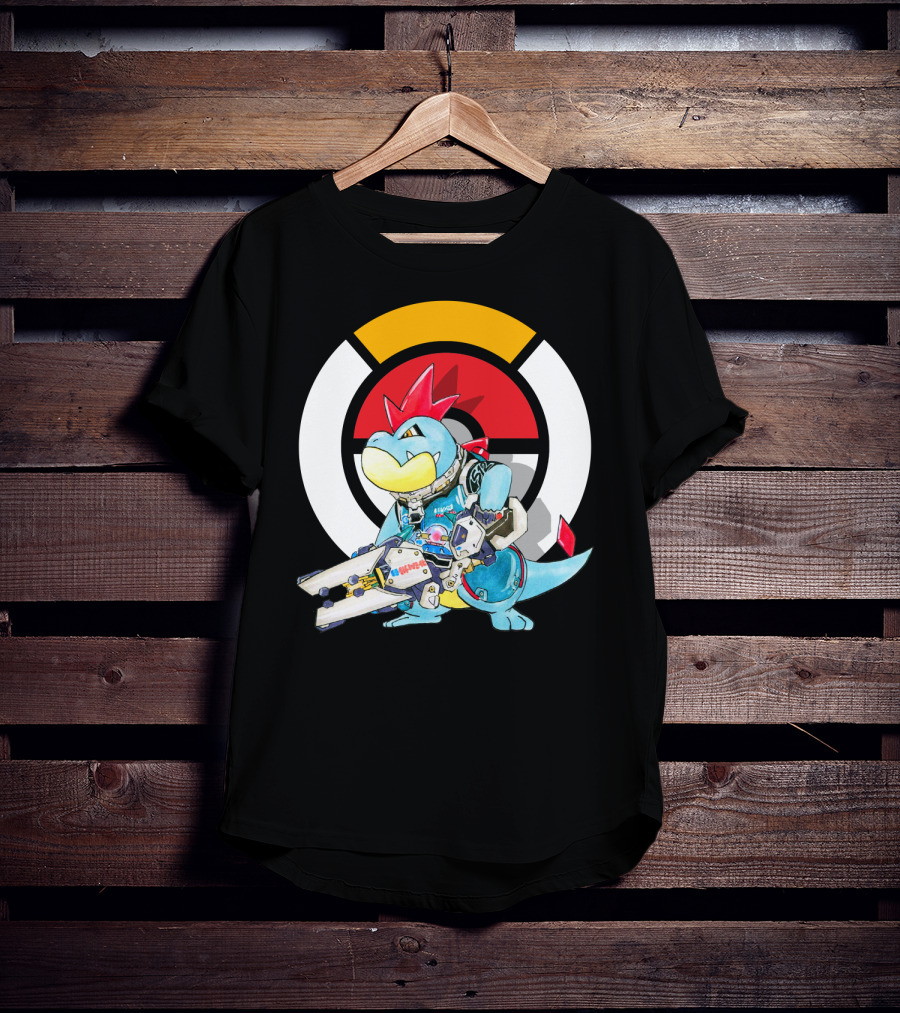 POKEMON CROCONAW ZARYA Crossover With Pokeball Background T-Shirt