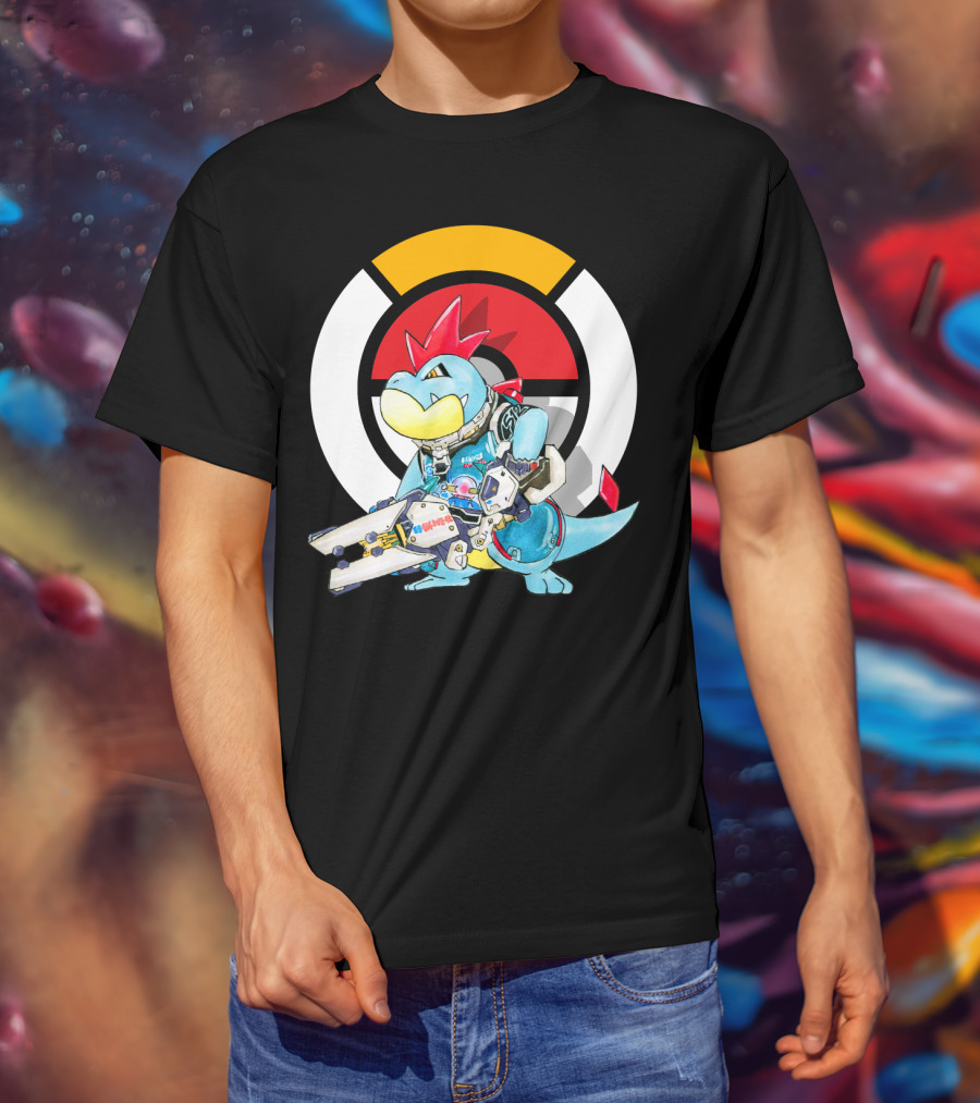 POKEMON CROCONAW ZARYA Crossover With Pokeball Background T-Shirt