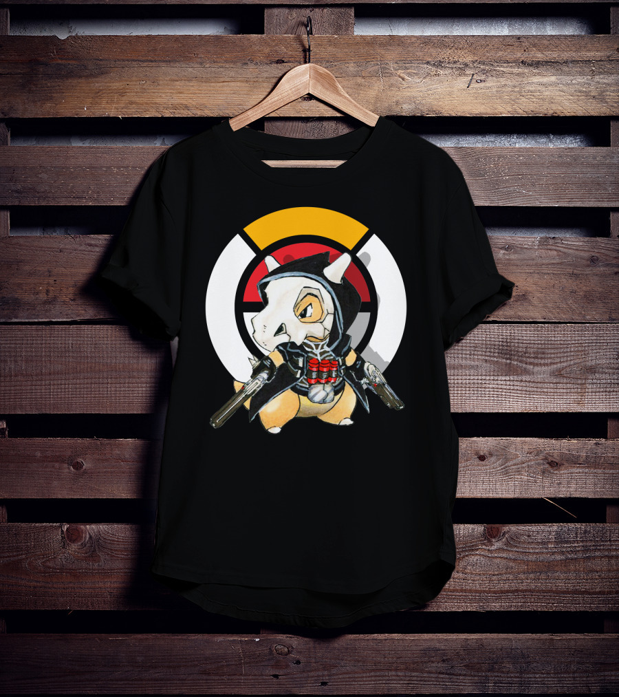 Pokemon X Over Cubone X Reaper Hood Dual Guns T-Shirt