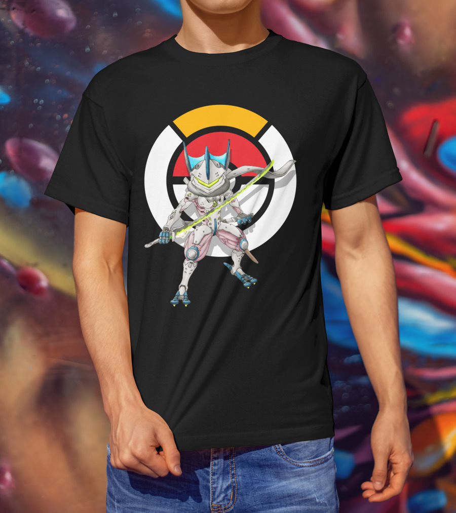 POKEMON OVERWATCH GRENINJA GENJI Crossover Fusion T-Shirt