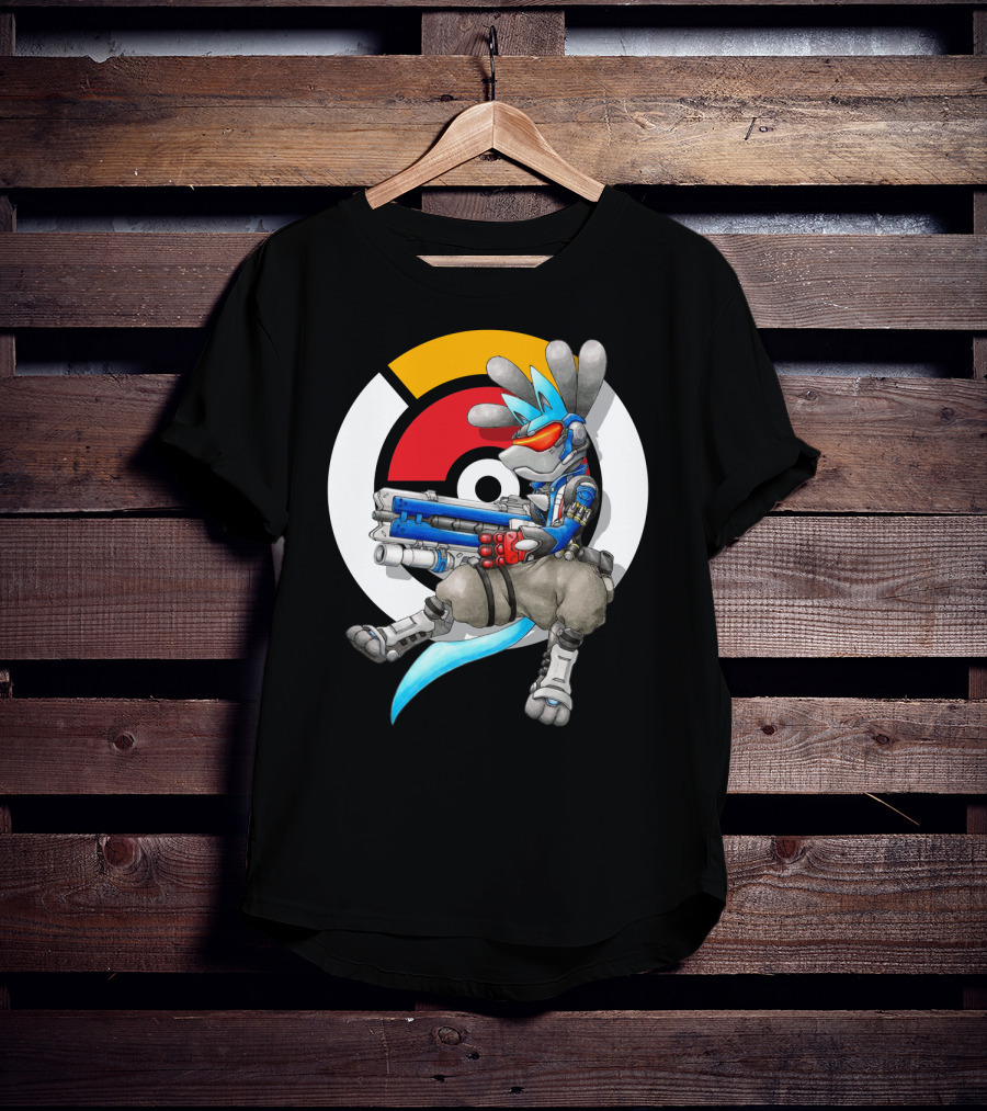Pokemon X Overwatch Lucario X Soldier T-Shirt