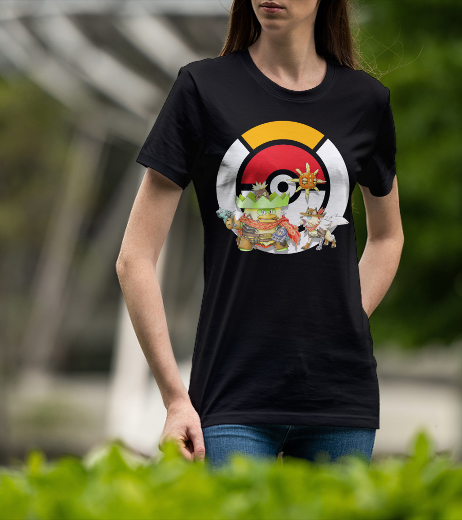 Pokemon X Overwatch Ludicolo Lycanroc Mccree Solrock Crossover T-Shirt