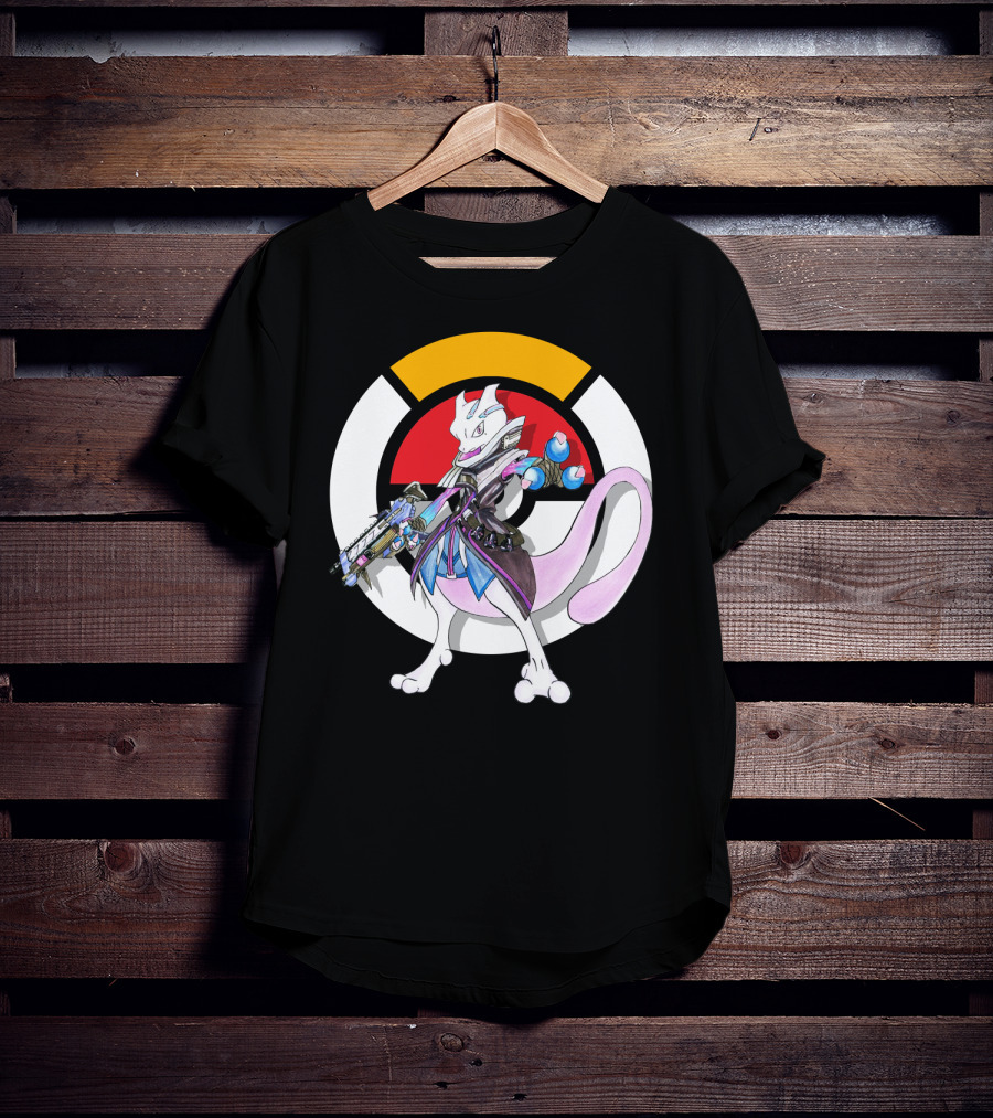 Pokemon X Overwatch Mewtwo X Sombra Icon Mashup T-Shirt