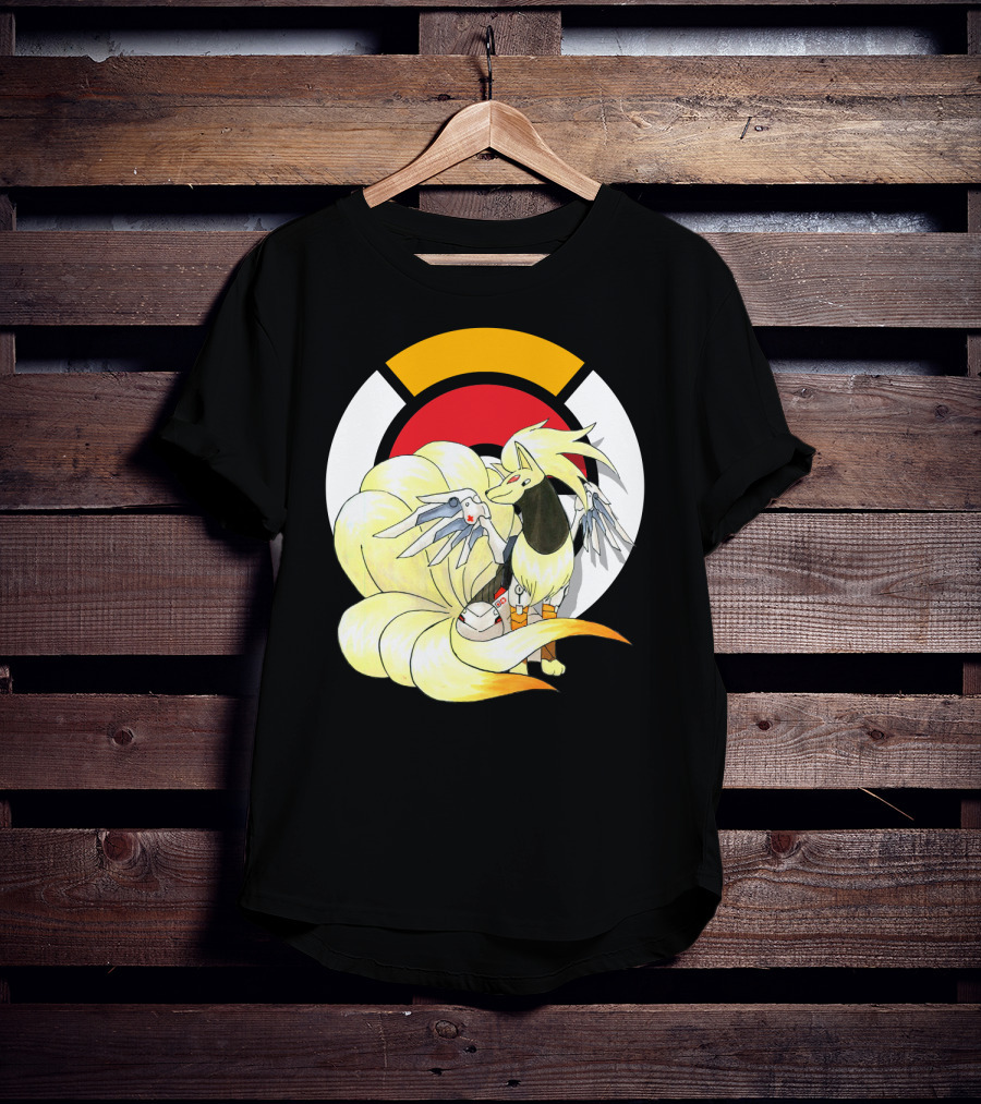 POKEMON X NINETAILS X MERCY Overwatch Crossover T-Shirt