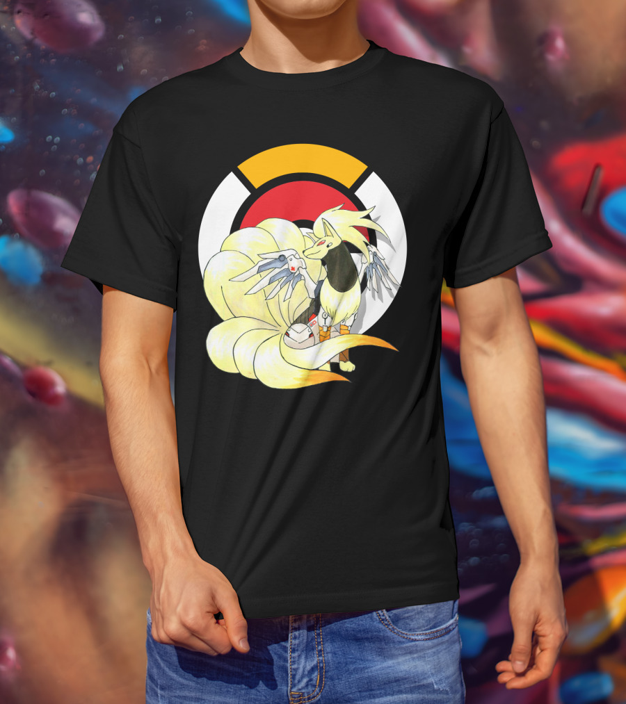 POKEMON X NINETAILS X MERCY Overwatch Crossover T-Shirt