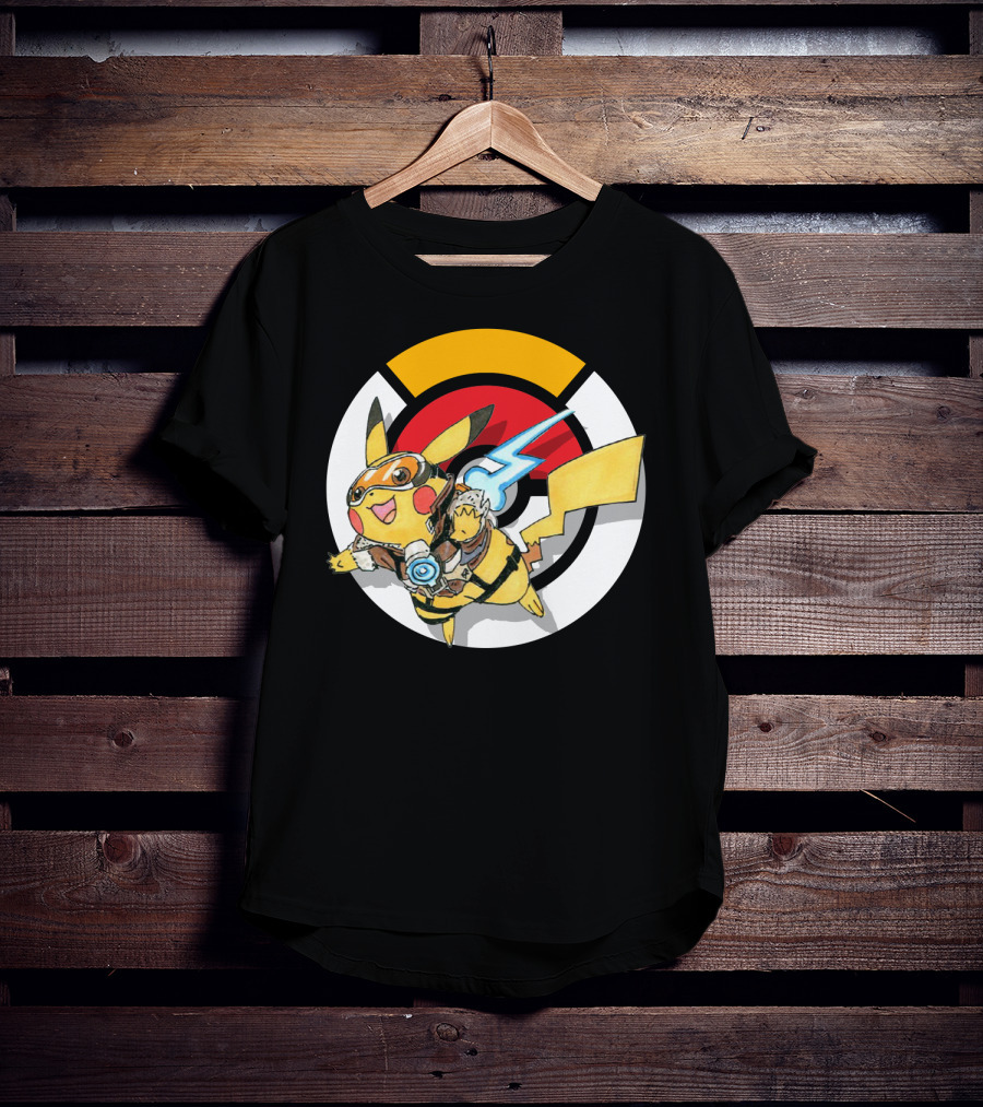 Pokemon X Overwatch Crossover Pikachu X Tracer T-Shirt