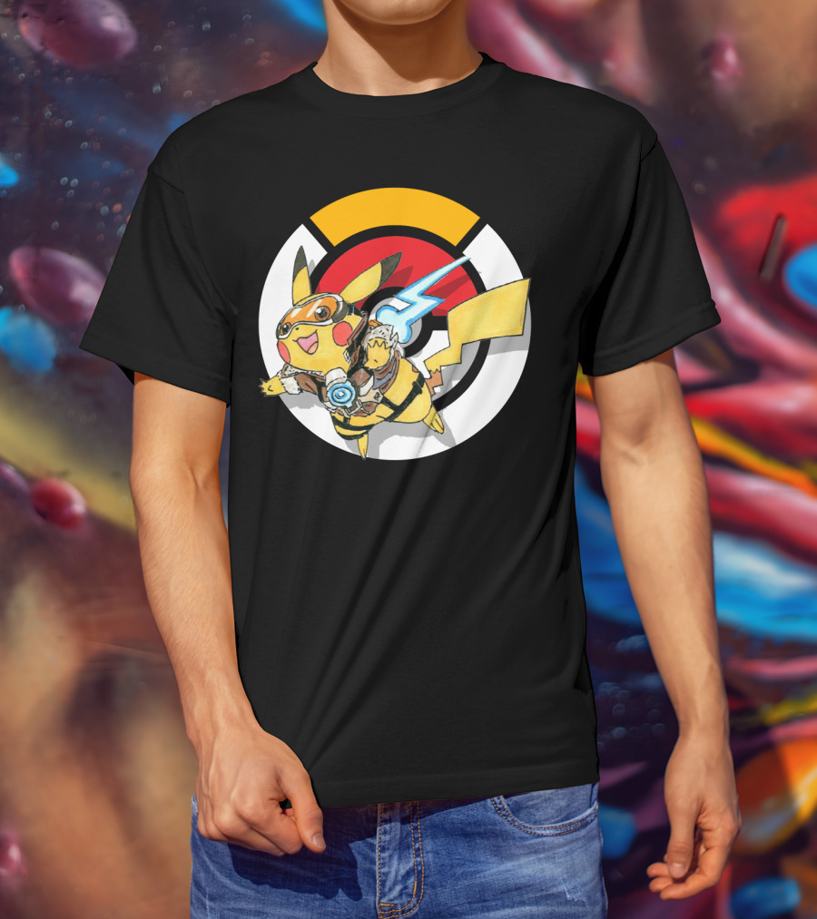 Pokemon X Overwatch Crossover Pikachu X Tracer T-Shirt