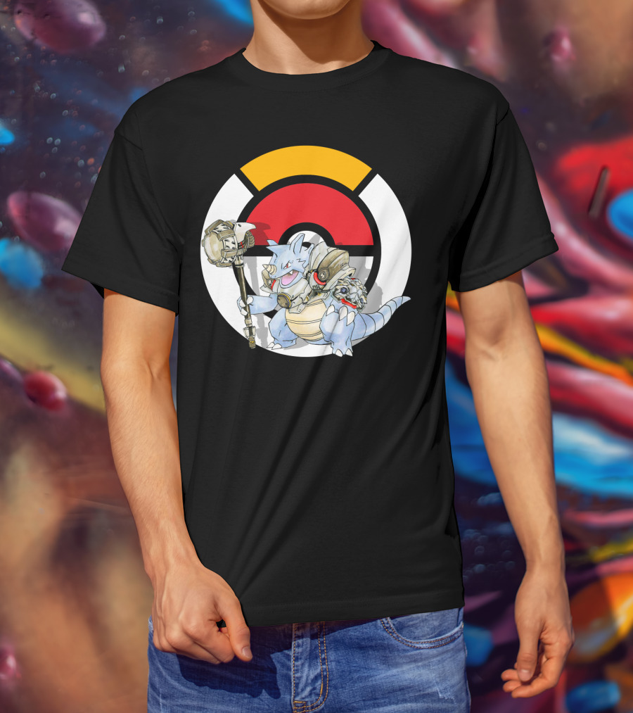 POKEMON X OVER RHYDON X REINHARDT Crossover Fusion With Iconic Elements T-Shirt