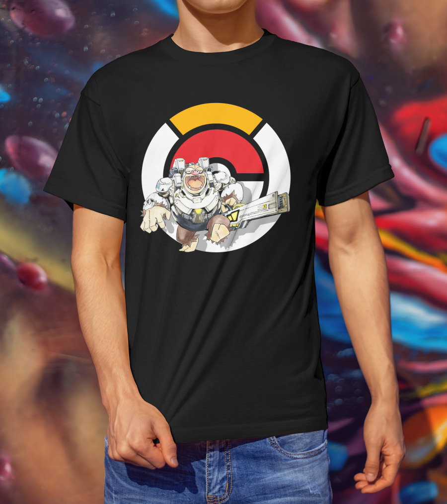 POKEMON X OVERWATCH SLAKING WINSTON Crossover T-Shirt