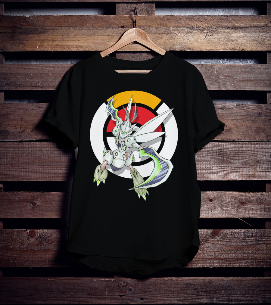 POKEMON X OVER SCYTHER X GENJI Logo Collaboration With Iconic Fusion Character T-Shirt