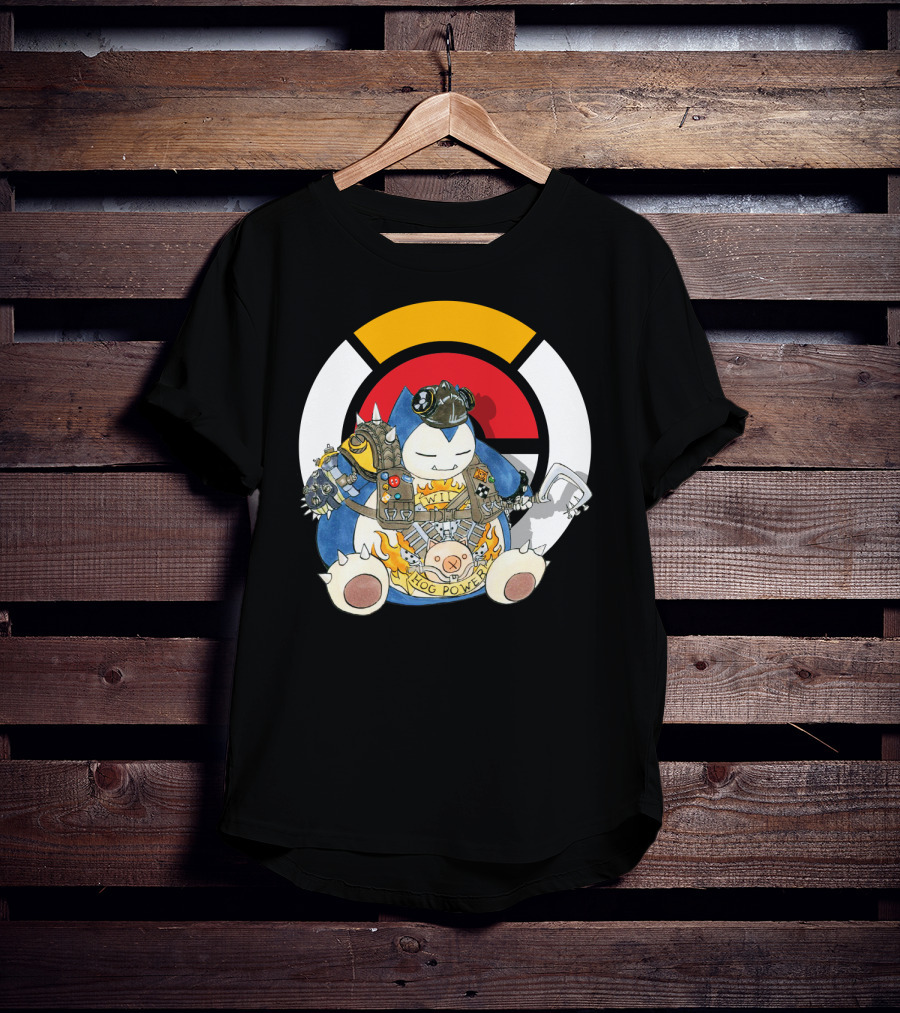 Pokemon Snorlax Hog Power Overwatch Crossover T-Shirt