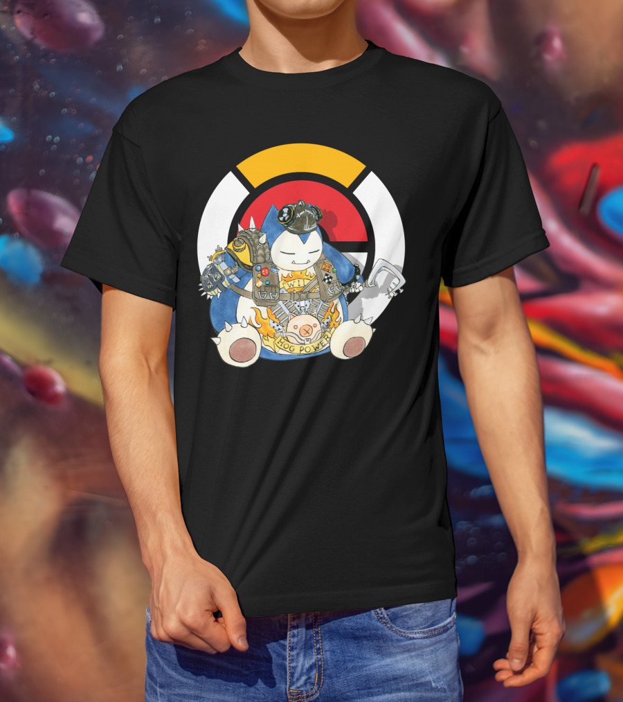 Pokemon Snorlax Hog Power Overwatch Crossover T-Shirt