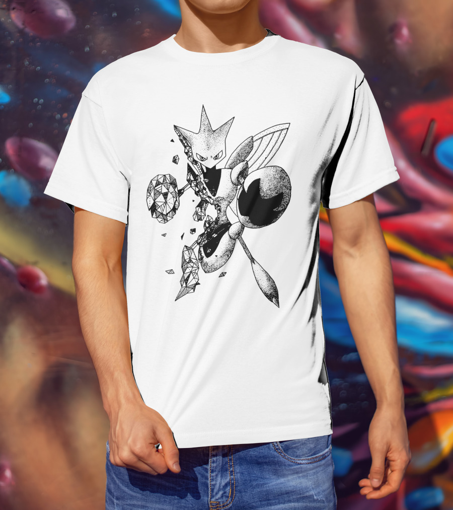 Geometric Scizor Pokemon Dotted T-Shirt