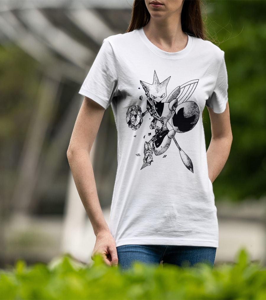 Geometric Scizor Pokemon Dotted T-Shirt