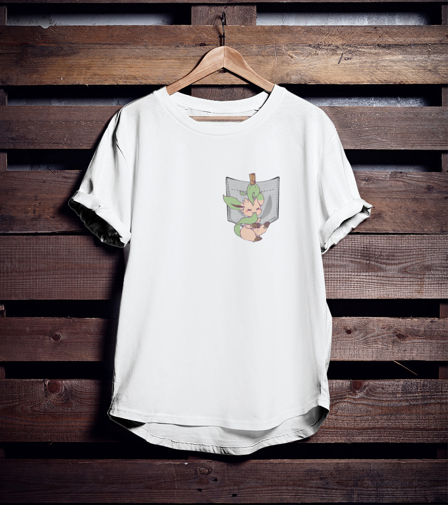 Leafeon Pokemon IN Faux Pocket T-Shirt