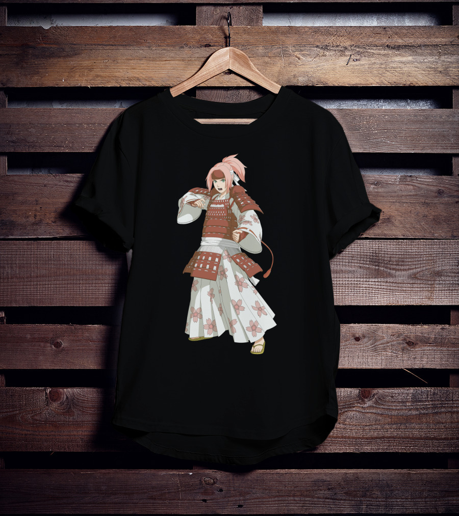 Sakura Samurai Cherry Blossom Warrior Kimono Armor T-Shirt