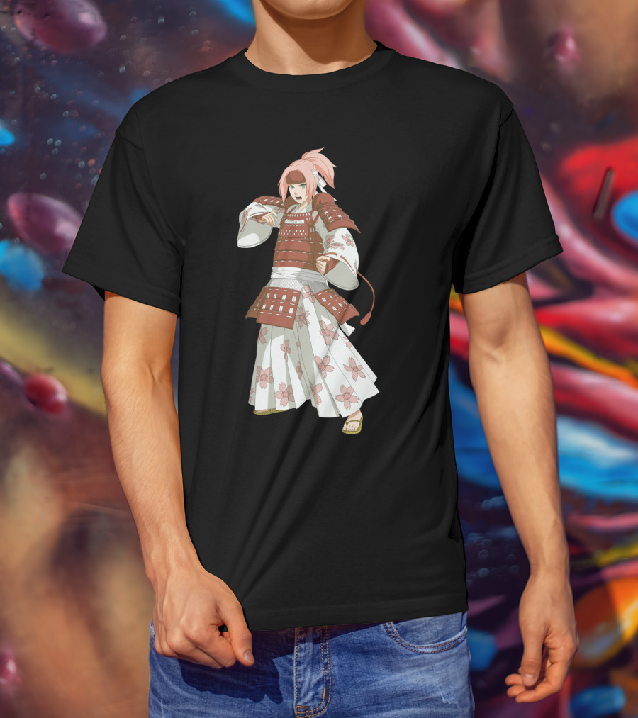 Sakura Samurai Cherry Blossom Warrior Kimono Armor T-Shirt