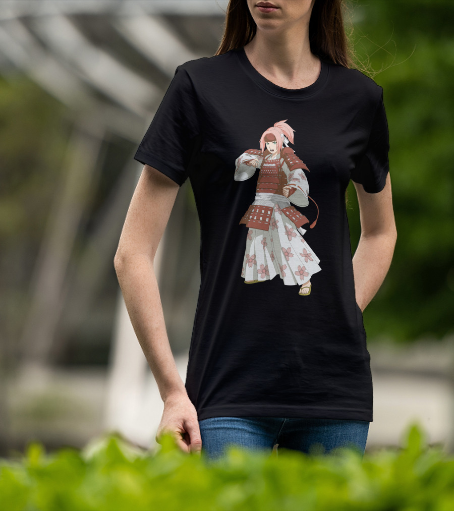 Sakura Samurai Cherry Blossom Warrior Kimono Armor T-Shirt