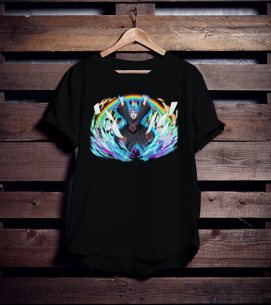 Konan Akatsuki Paper Jutsu Rainbow Energy Burst T-Shirt