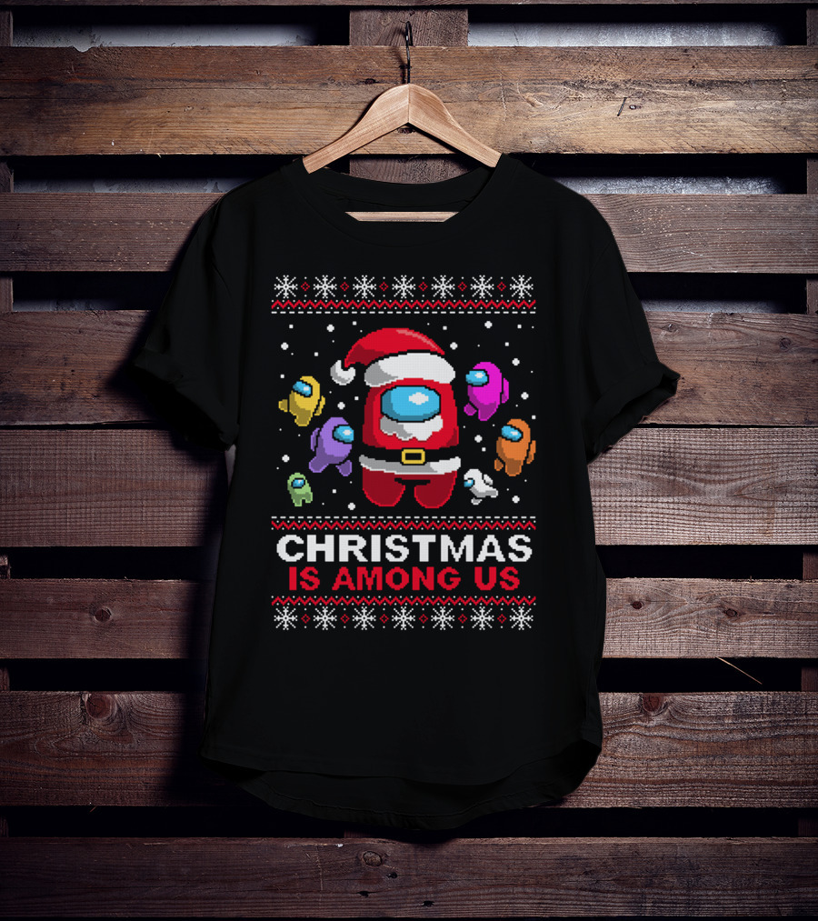 CHRISTMAS IS AMONG US Impostors Santa Snowflakes T-Shirt