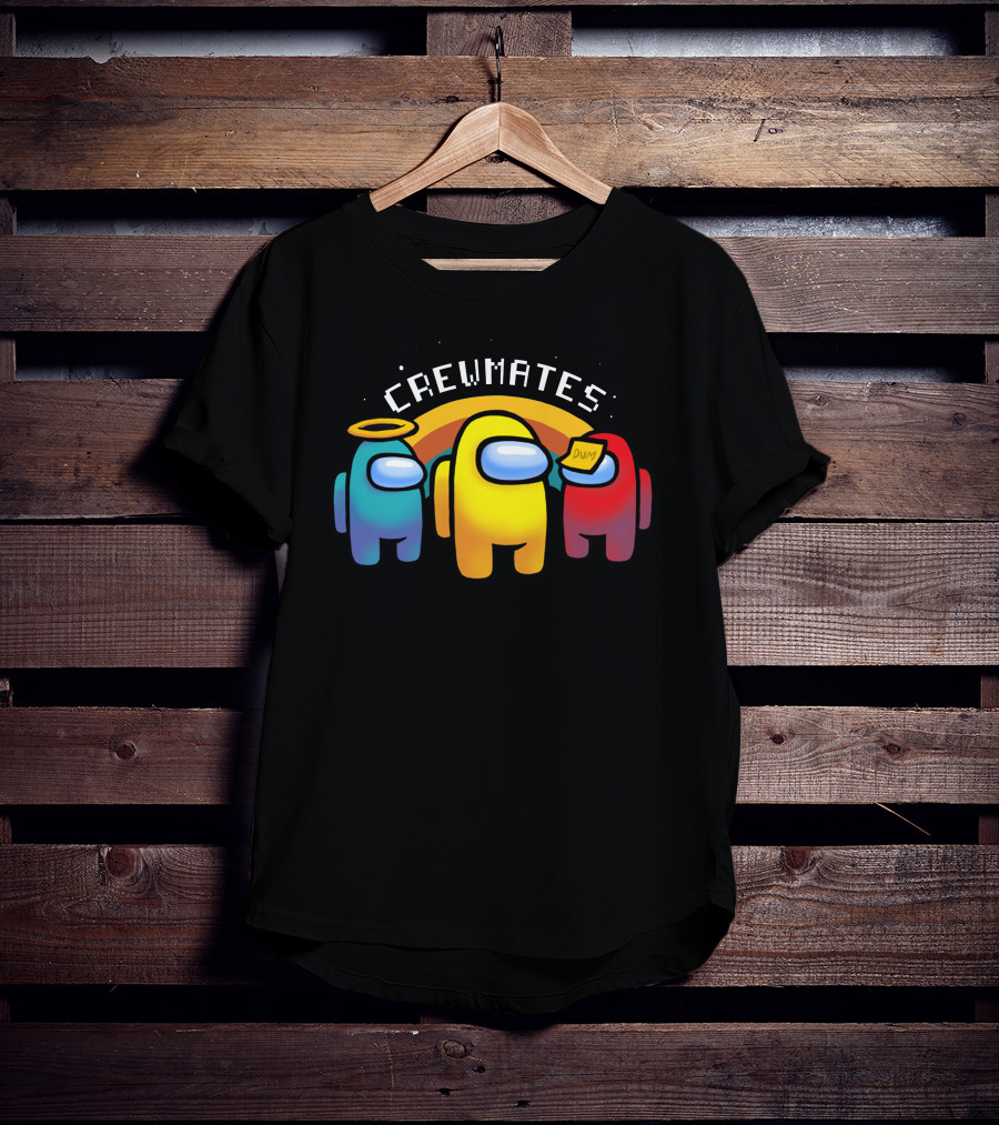 Crewmates Among Us Impostors Dumb Note Halo Rainbow T-Shirt