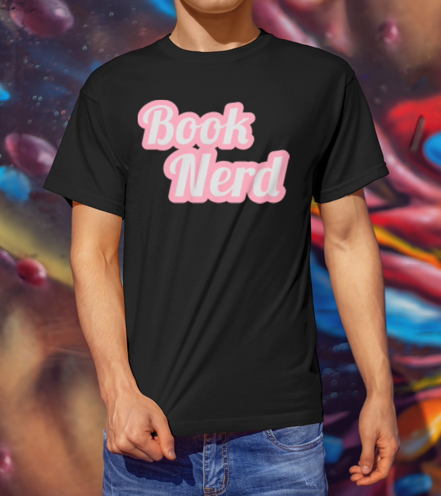 Book Nerd Back To School Style Pink Bubble Letters T-Shirt