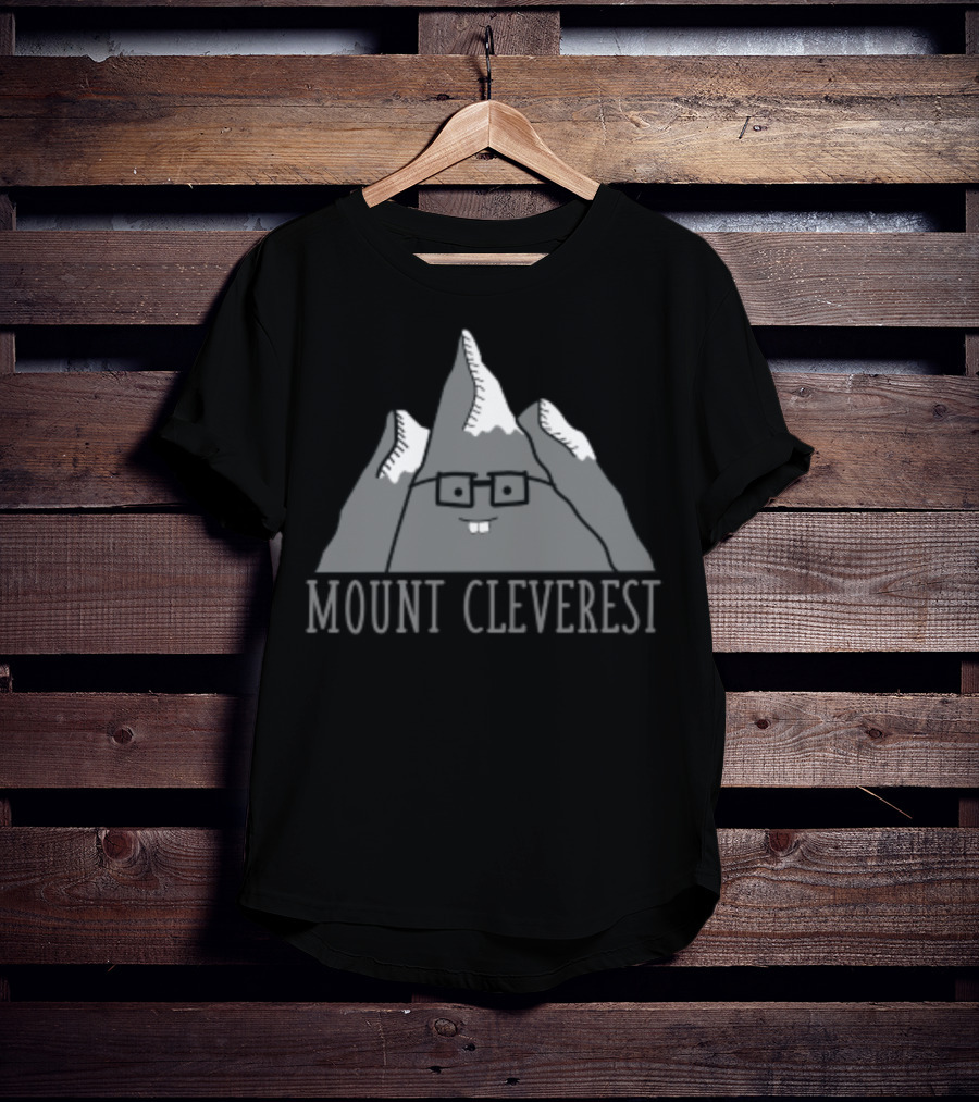 Mount Cleverest Funny Cartoon Mountain With Glasses Back To School T-Shirt