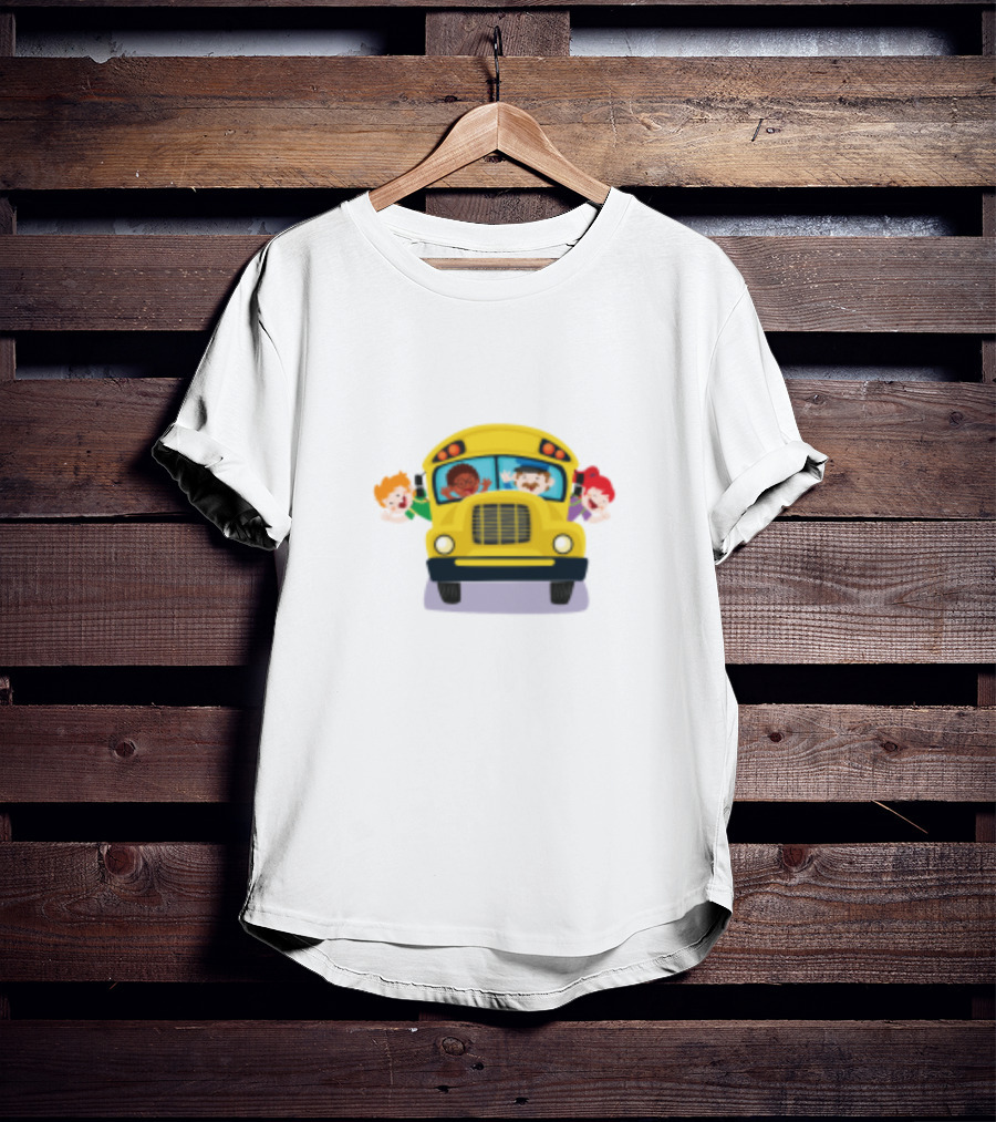 Back To School Bus BOSS With Smiling Kids On Yellow School Bus T-Shirt