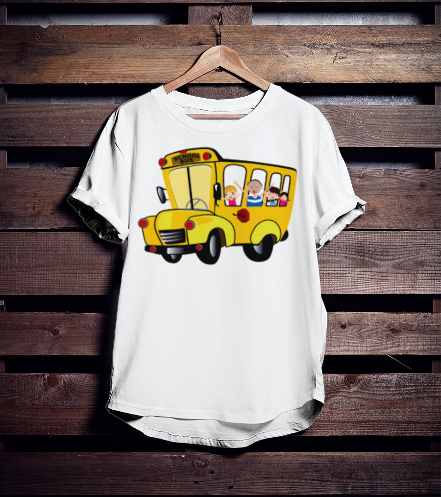 Cheerful School Bus Ride Back To School With Kids T-Shirt