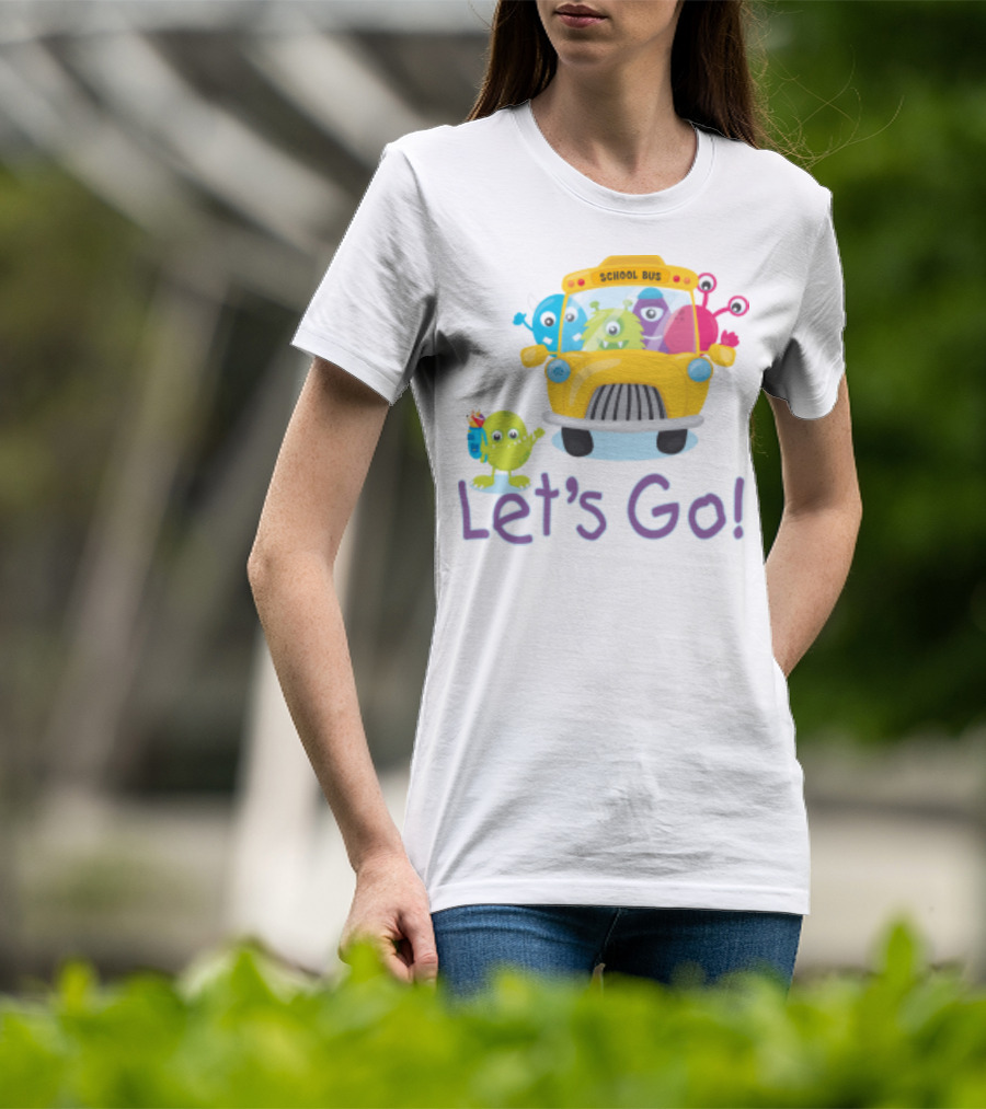 Let's Go Back To School With Colorful Monster School Bus Adventure T-Shirt