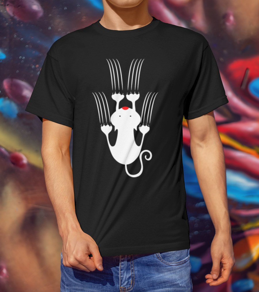 Playful Love Kitty Cats Clawing Upward T-Shirt