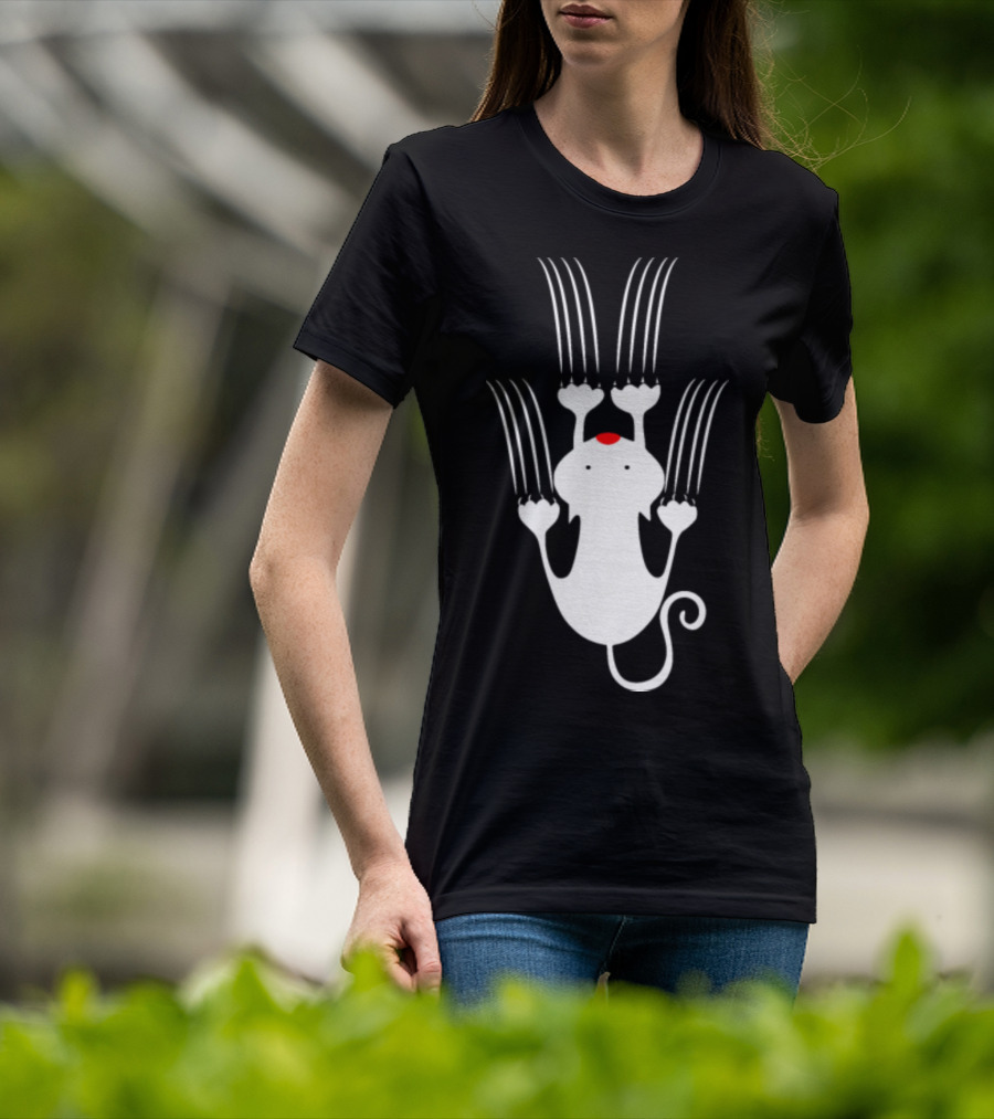 Playful Love Kitty Cats Clawing Upward T-Shirt