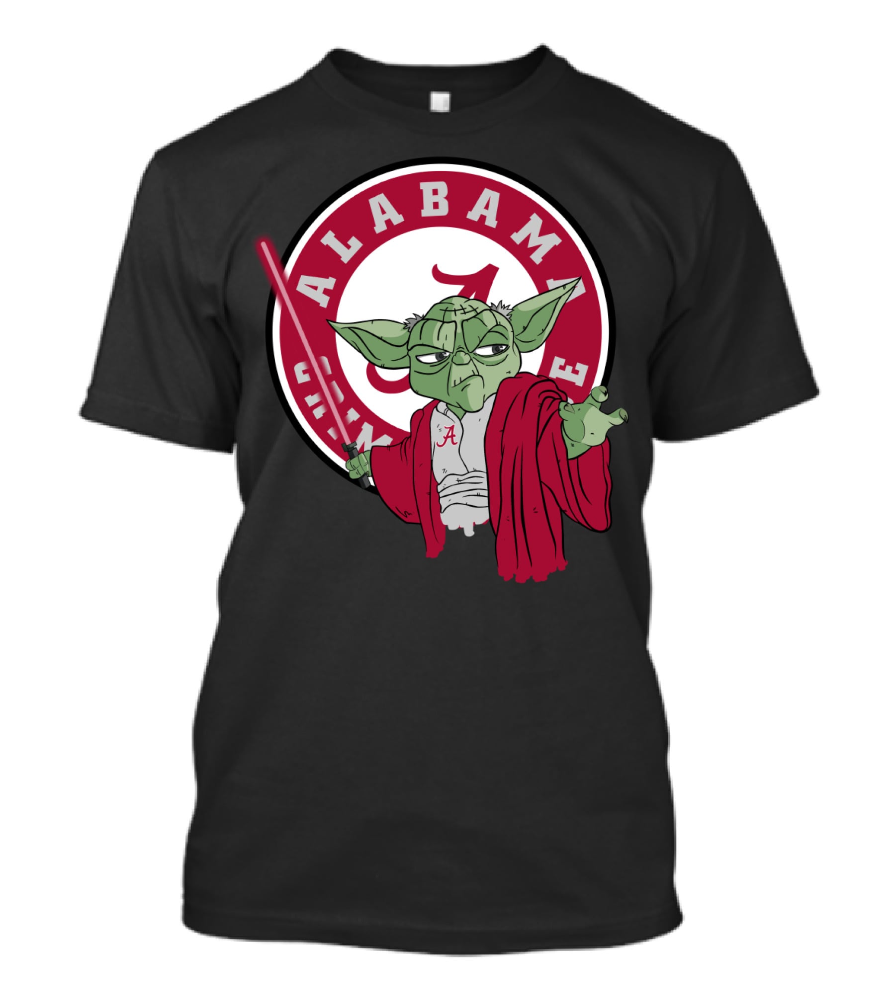 Alabama Crimson Tide Yoda With Lightsaber T-Shirt
