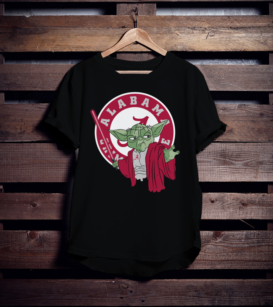 Alabama Crimson Tide Yoda With Lightsaber T-Shirt