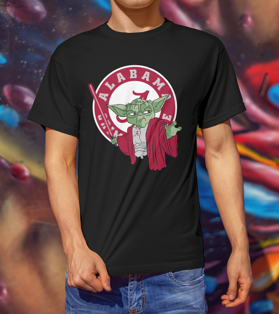 Alabama Crimson Tide Yoda With Lightsaber T-Shirt