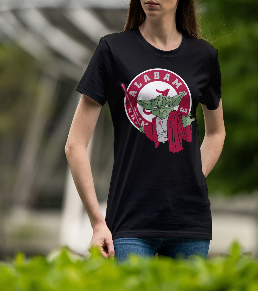 Alabama Crimson Tide Yoda With Lightsaber T-Shirt