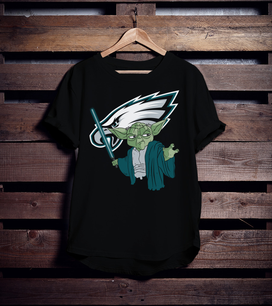 Eagles Yoda Lightsaber Star Wars Philadelphia Football T-Shirt