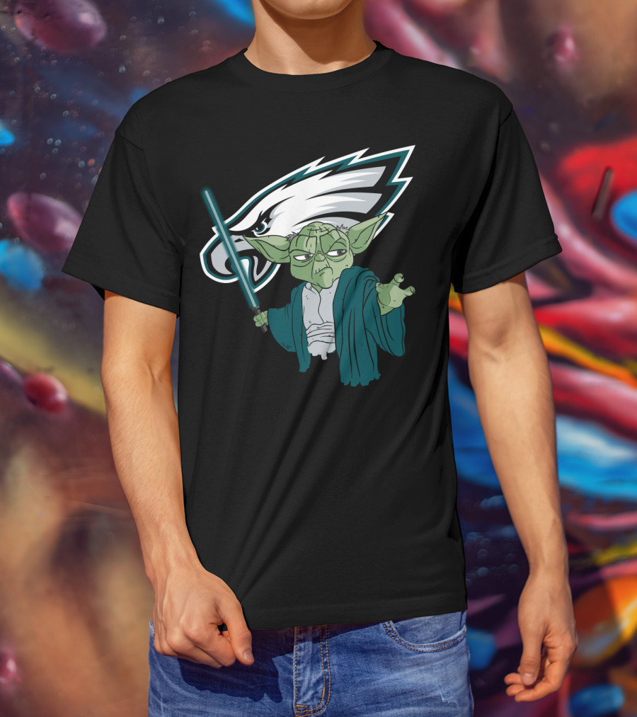 Eagles Yoda Lightsaber Star Wars Philadelphia Football T-Shirt