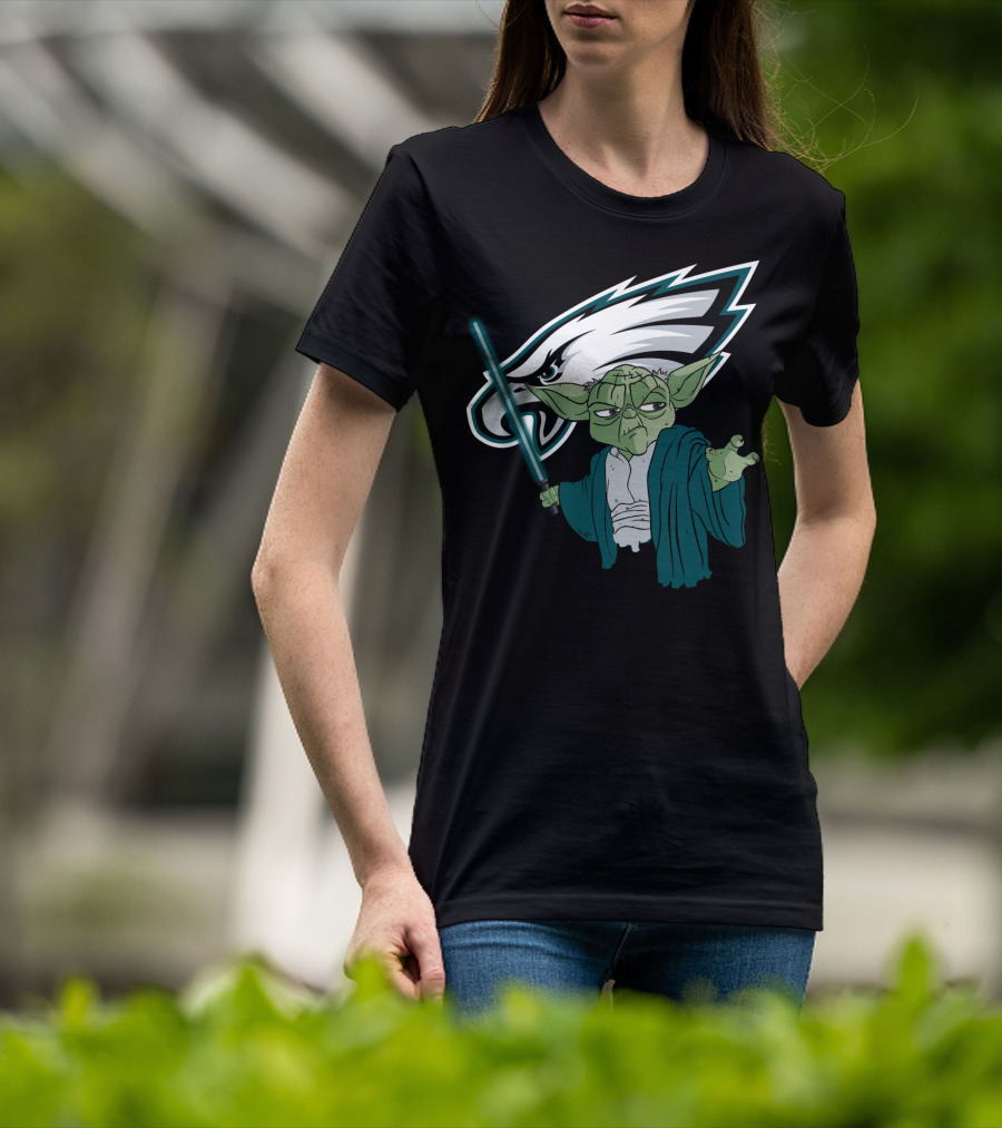 Eagles Yoda Lightsaber Star Wars Philadelphia Football T-Shirt