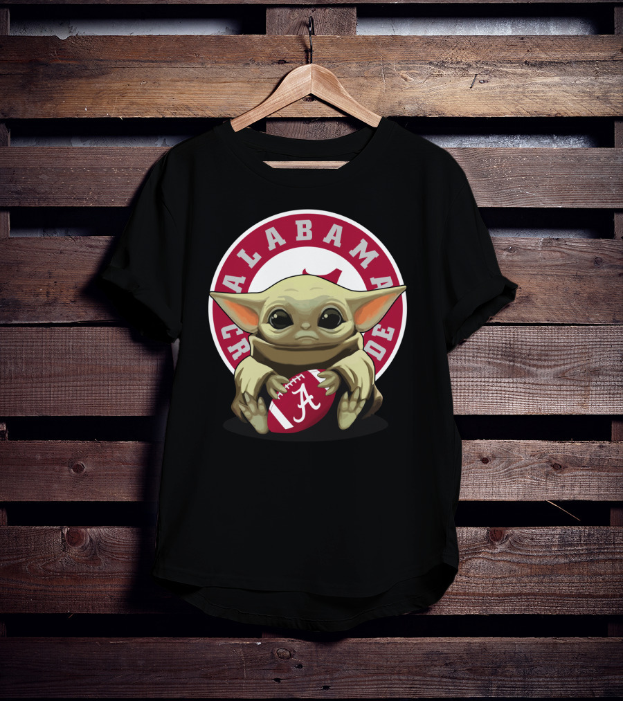 Alabama Crimson Tide Yoda Baby Football T-Shirt
