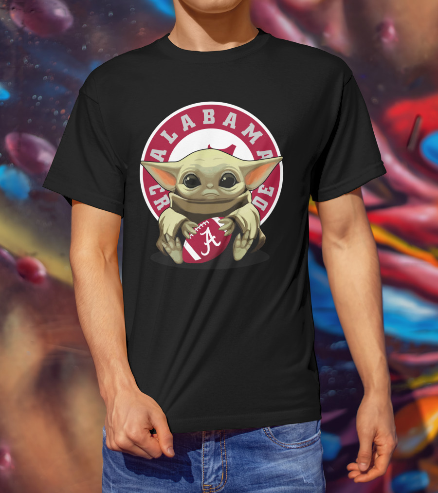 Alabama Crimson Tide Yoda Baby Football T-Shirt