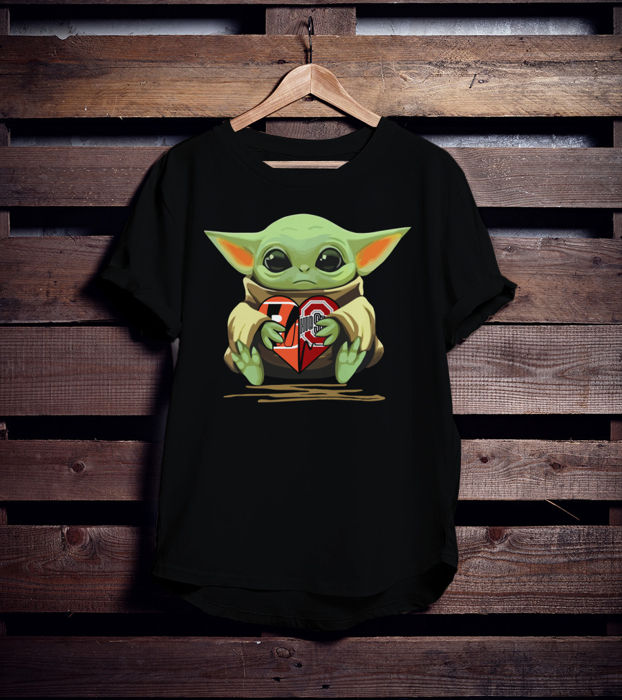 Baby Yoda Cincinnati Bengals Ohio State Heart T-Shirt