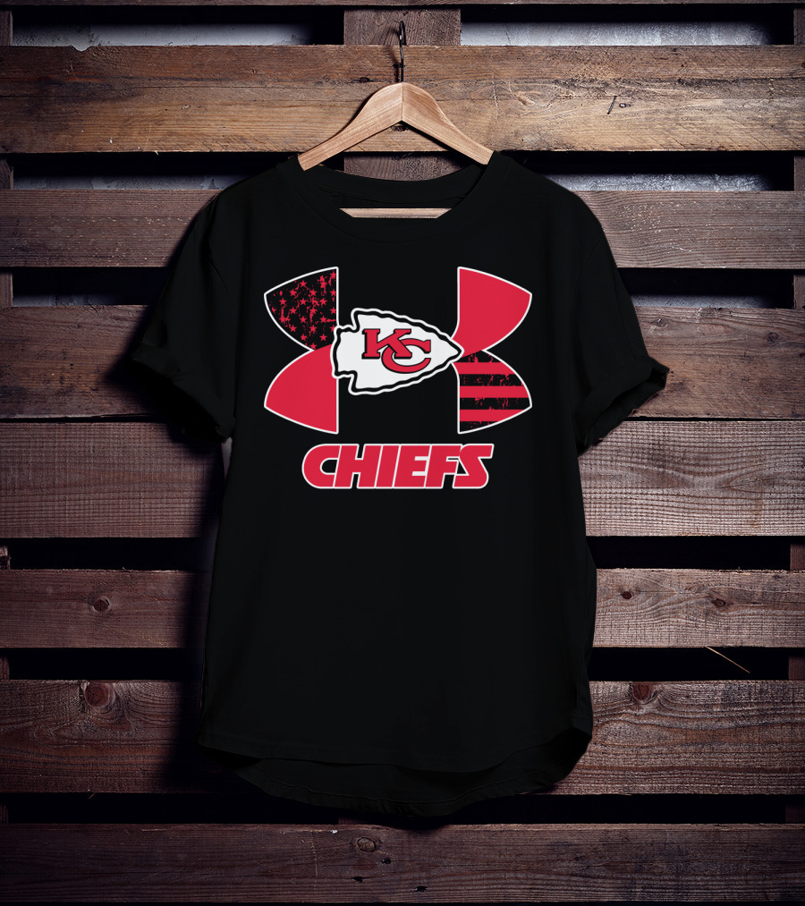 Under Armour Chiefs Kc Arrowhead Logo Stars And Stripes T-Shirt