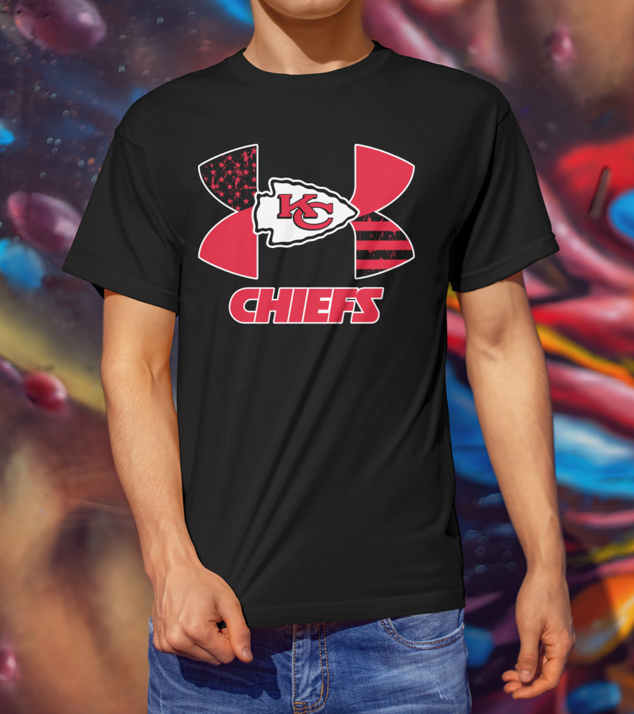 Under Armour Chiefs Kc Arrowhead Logo Stars And Stripes T-Shirt
