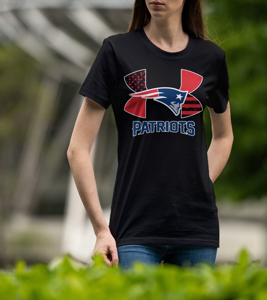 Patriots Under Armour Logo American Stars Stripes T-Shirt