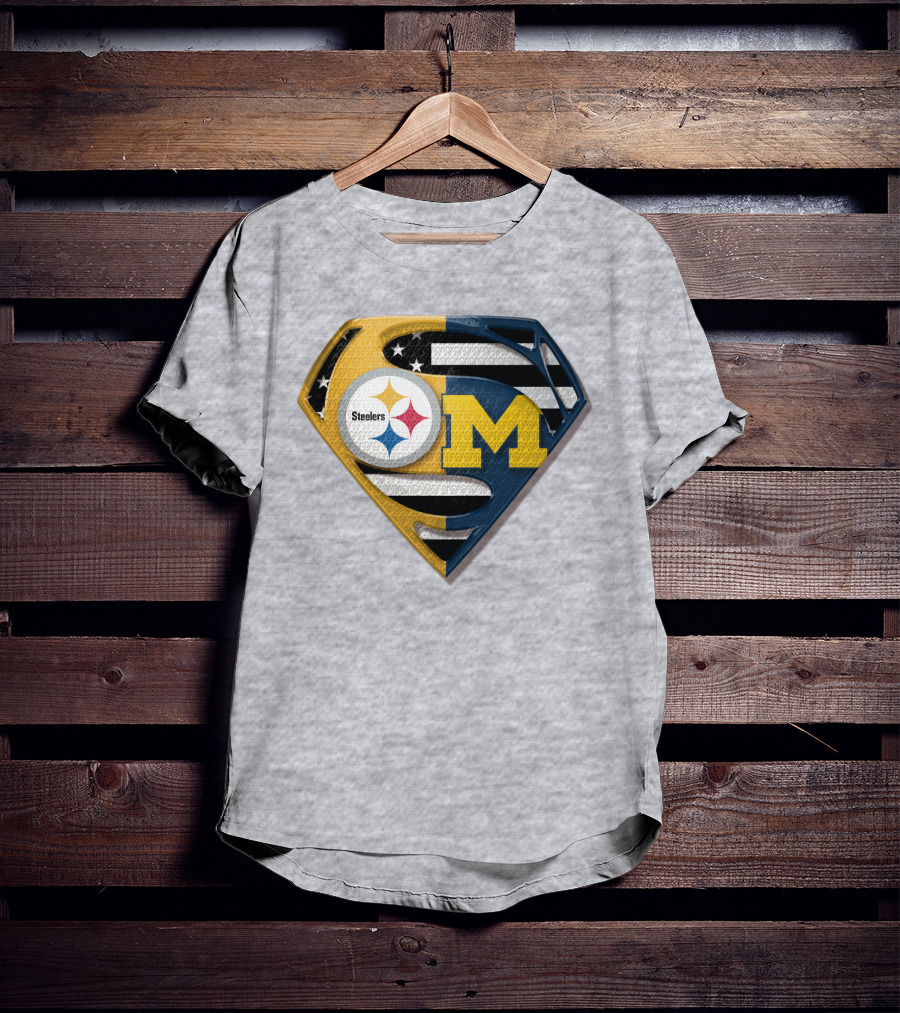 Steelers Michigan Wolverines Superman T-Shirt